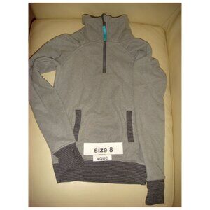 Ivivva Girl by Lululemon 🍋 Shiver Stopper Sherpa grey pullover size 8